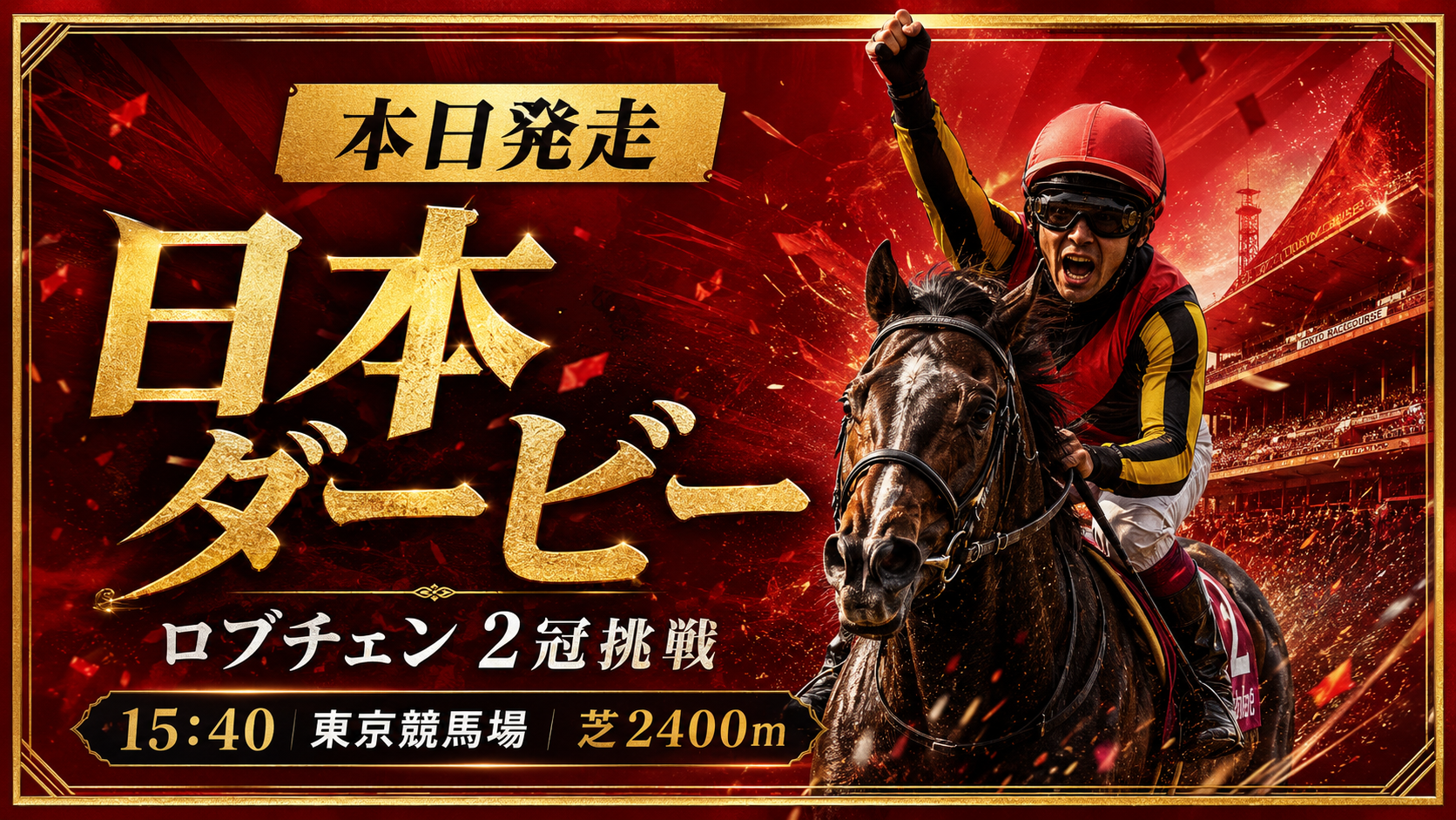 第93回日本ダービーで皐月賞馬ロブチェンが大外17番から2冠に挑みリアライズシリウスやゴーイントゥスカイが逆転を狙うレース展望画像
