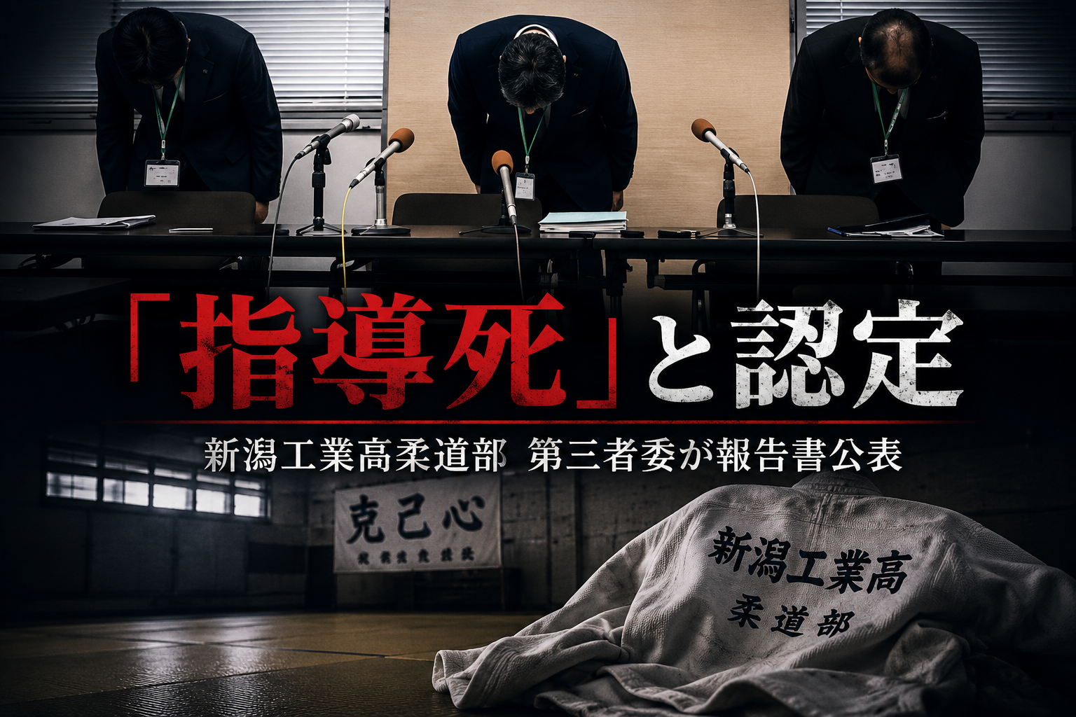新潟工業高校柔道部の男子生徒死亡問題で第三者委員会が指導死と認定し5回の叱責を指摘した報道画像
