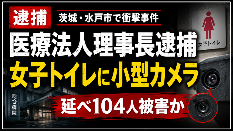 水戸市の医療法人理事長が系列医療施設の女子トイレに小型カメラを設置した疑いで逮捕された事件