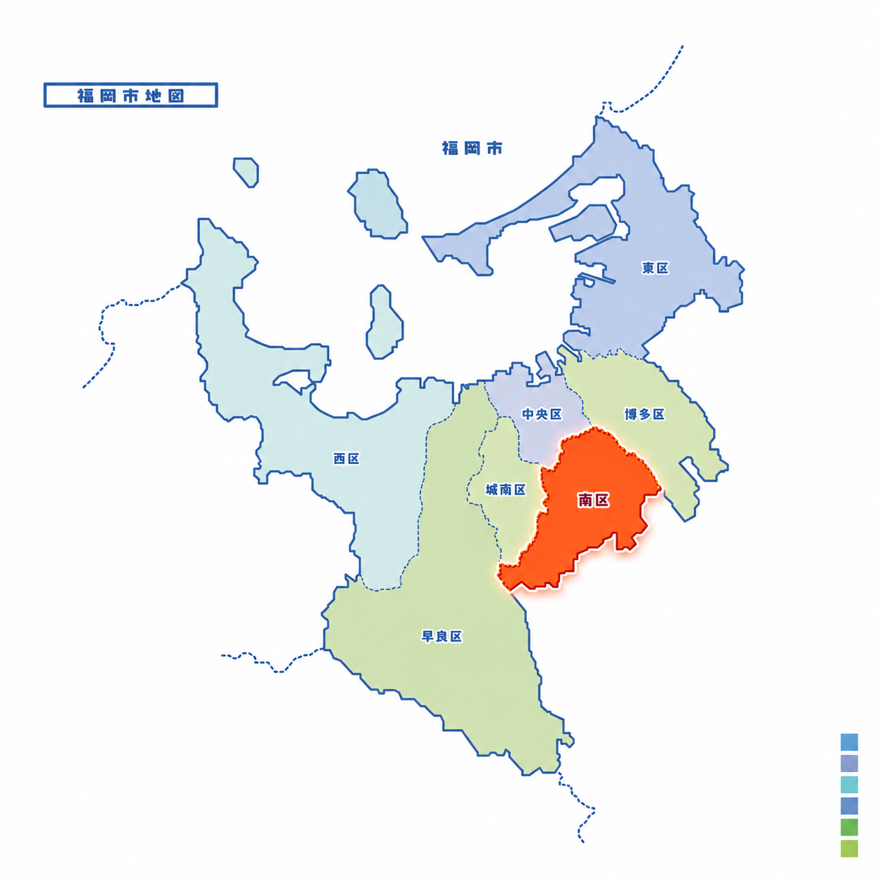 福岡市南区で起きた不同意わいせつ事件の現場地域を強調した福岡市地図