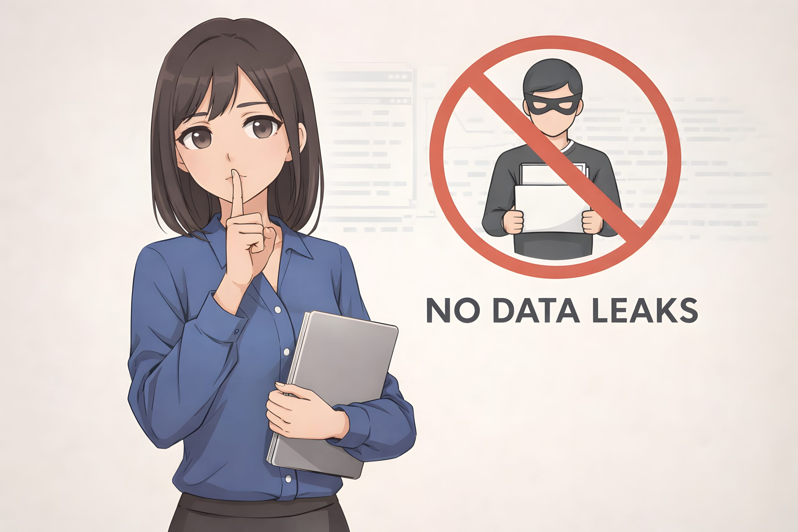 職場SNS投稿による情報漏洩リスクを示す夜の日本オフィスとスマホのイメージ
