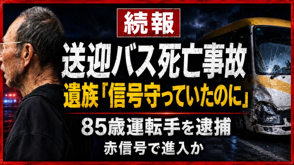 名古屋市南区の桜本町交差点で起きた送迎バス死亡事故を伝える報道イメージ