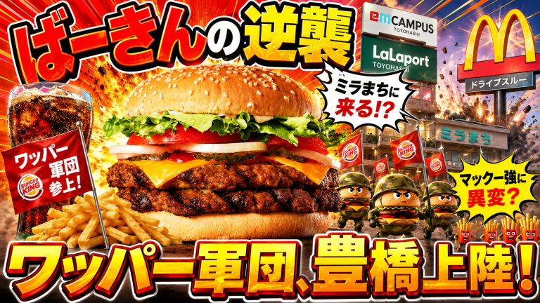 バーガーキング急増と豊橋ミラまち2号店出店見込みを伝える地域グルメ記事のアイキャッチ