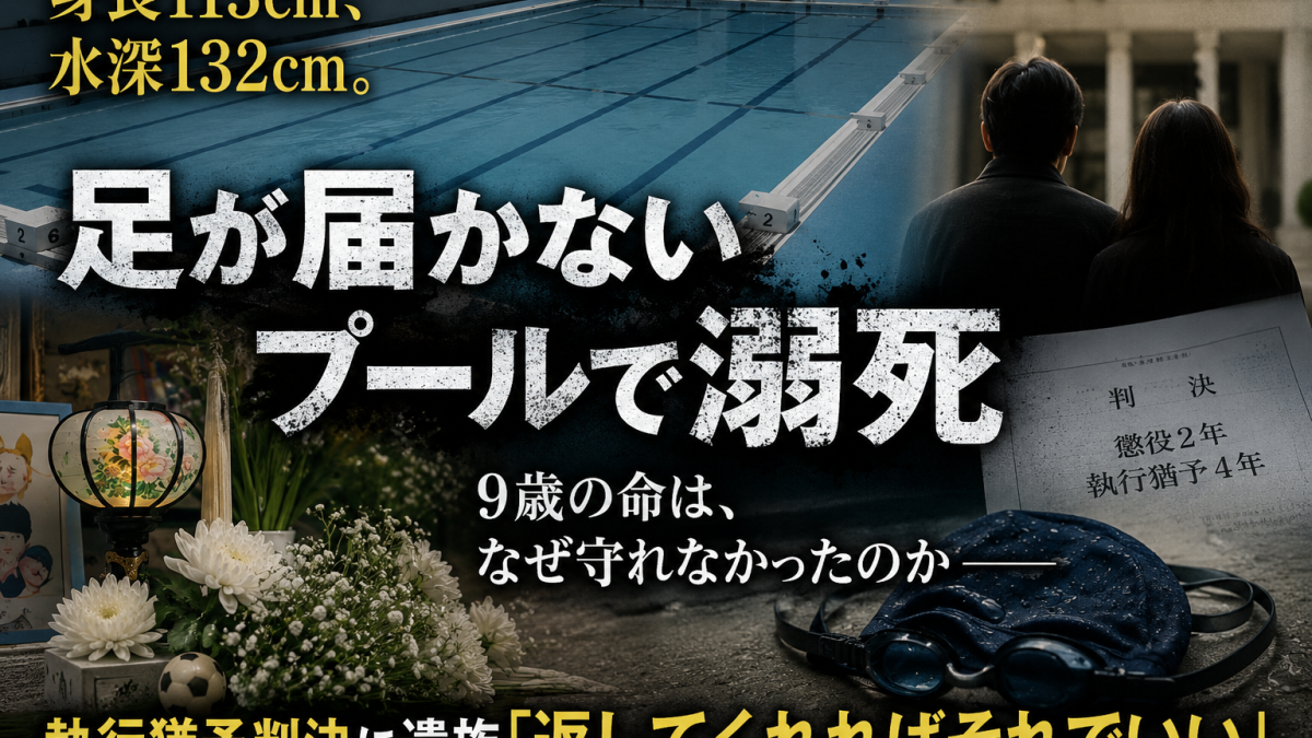 高知市立長浜小学校の水泳授業中に9歳男児が足の届かないプールで溺死した事故と遺族の無念を伝える報道アイキャッチ