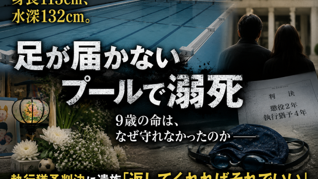 高知市立長浜小学校の水泳授業中に9歳男児が足の届かないプールで溺死した事故と遺族の無念を伝える報道アイキャッチ