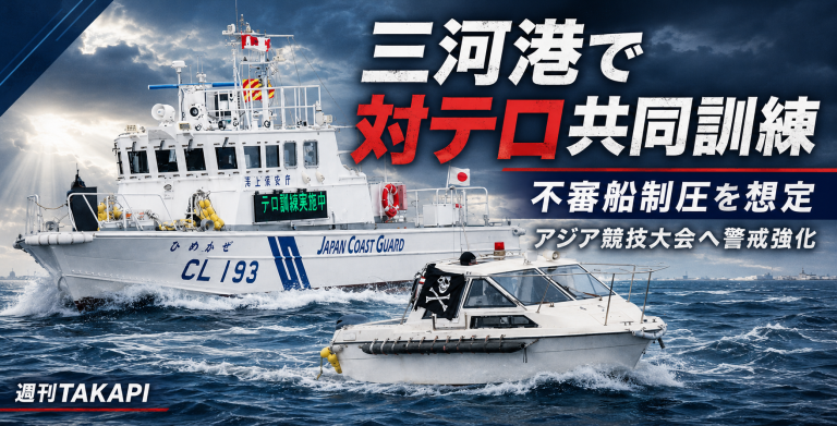 三河港で行われた対テロ共同訓練と港湾警備を伝える報道アイキャッチ