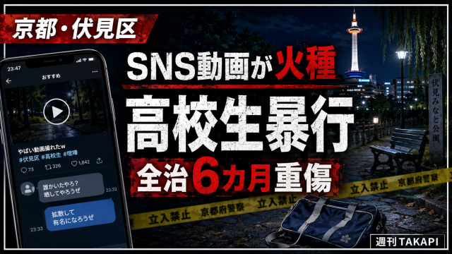 京都市伏見区の公園でSNS動画をめぐるトラブルから高校生同士の暴行事件が起きたことを伝える報道画像
