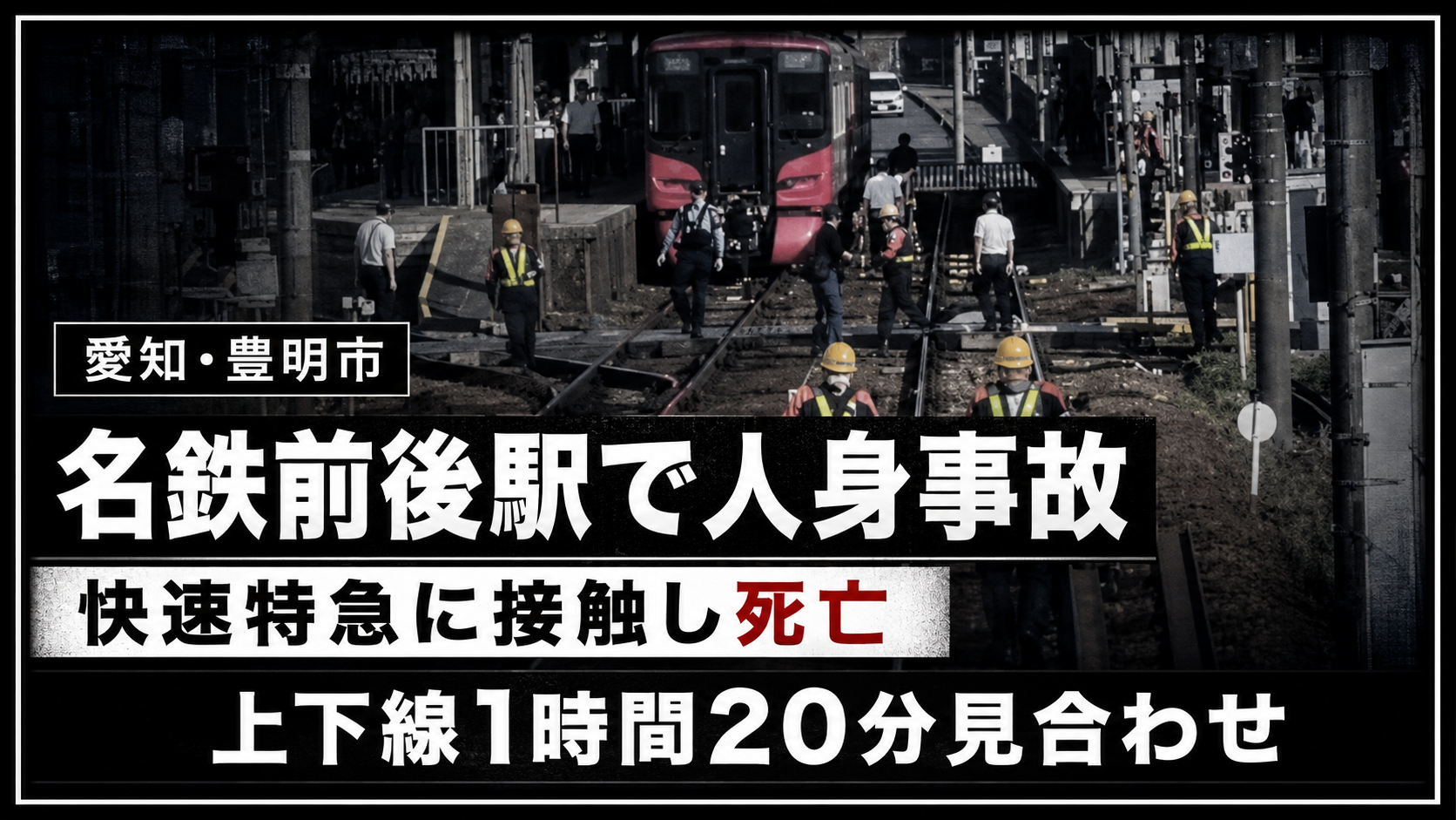 愛知県豊明市の名鉄前後駅で快速特急と人が接触し死亡した人身事故のイメージ