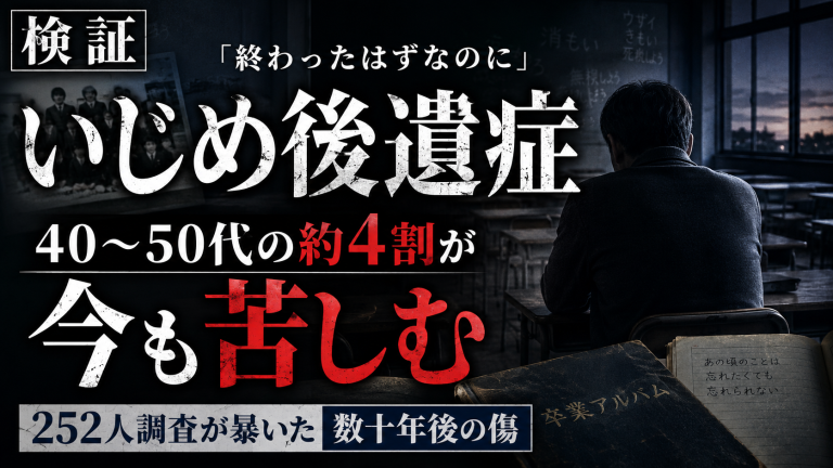 学校いじめの後遺症が大人になっても続く実態を伝える報道アイキャッチ