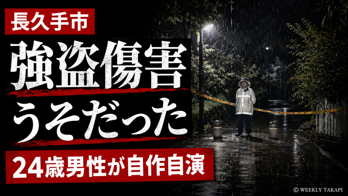 愛知県長久手市で強盗傷害事件とされた通報が24歳男性の虚偽申告だったことを伝える報道アイキャッチ