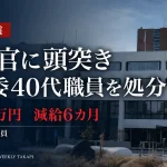 朝霞市教育委員会の40代会計年度任用職員が警察官への頭突きを巡り減給6カ月の懲戒処分を受けたニュースの報道アイキャッチ