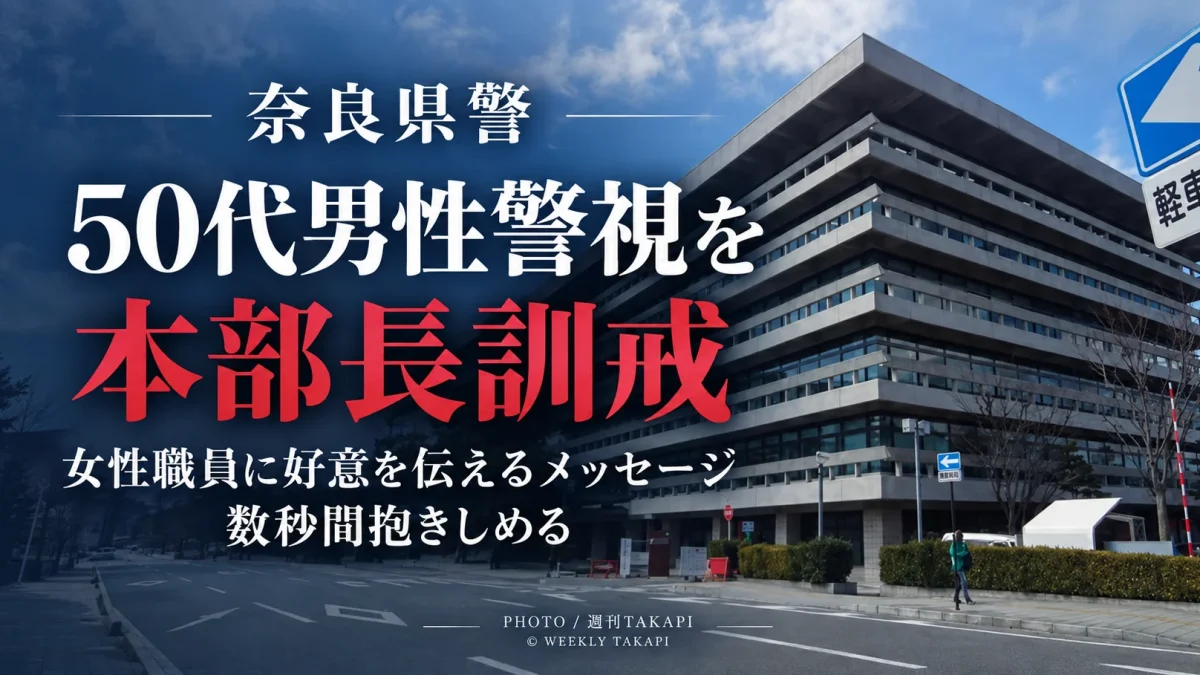 奈良県警の50代男性警視が女性職員へのメッセージ送信や抱きしめる行為で本部長訓戒となったニュース画像