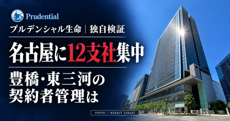 プルデンシャル生命の名古屋12支社集中と、豊橋・東三河の契約者管理を検証する週刊TAKAPIのアイキャッチ画像