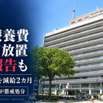 岩手県庁舎の外観写真と、指定難病の療養費支払いを長期間放置し虚偽報告した48歳県職員の懲戒処分を伝える報道画像