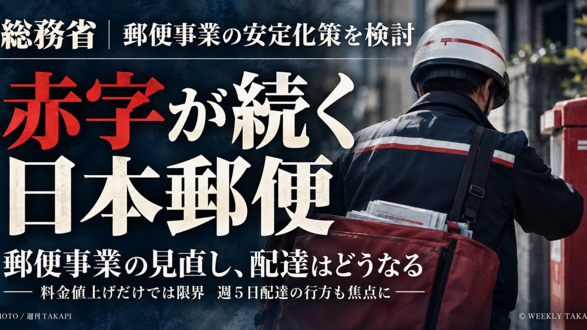 赤字が続く日本郵便について総務省が郵便事業の安定化策を検討するニュースのアイキャッチ画像