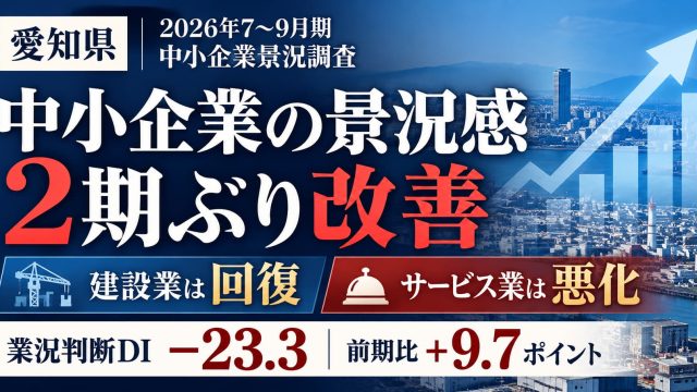 愛知県の2026年7～9月期中小企業景況調査で業況判断DIがマイナス23.3に改善、建設業と製造業が回復する一方でサービス業は悪化