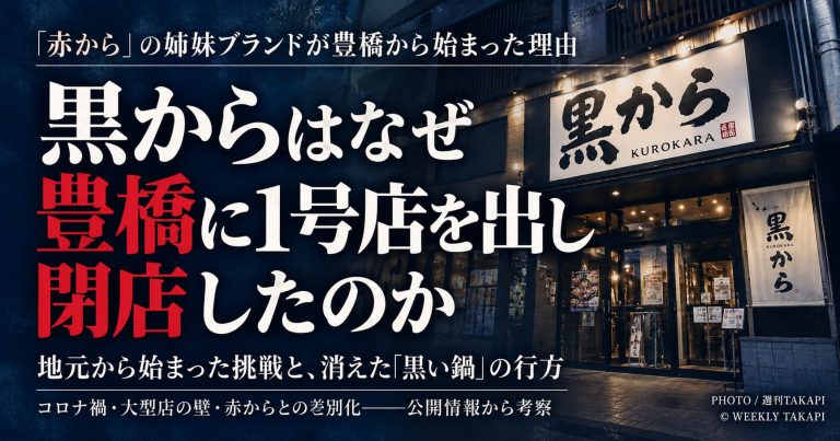 黒から豊橋駅前店が豊橋に全国1号店を出店し閉店した理由を考察する週刊TAKAPI記事のアイキャッチ